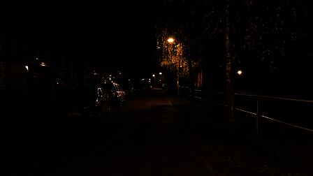 Ericaweg in Stroe. Lantaarnpaal staat in de boom en geeft minder licht meer op de weg